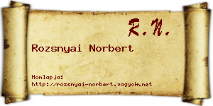 Rozsnyai Norbert névjegykártya