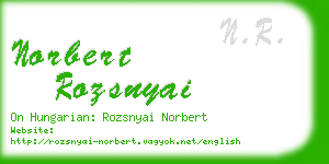 norbert rozsnyai business card